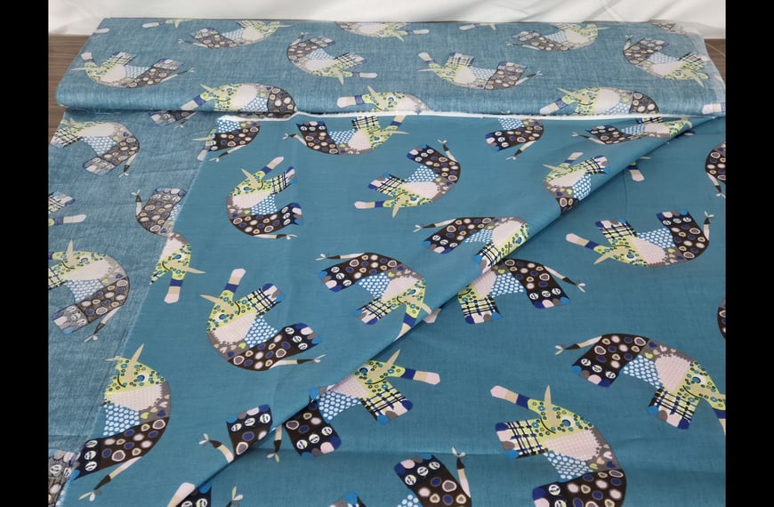 Poplin for Children with Elephants Cotton Multi-Colored - 150cm