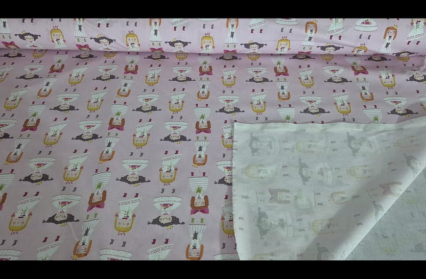 Popplin with Princesses for Kids Cotton Multi-Colored - 300cm