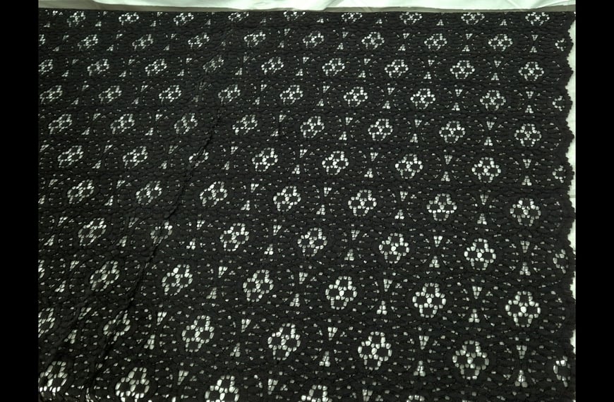 Lace with Daisies & Finish Polyester Single-Colored - 100cm