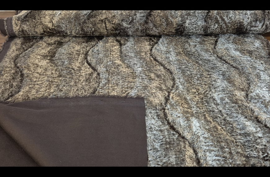 Fur/Jacquard like Waves Viscose Cotton Multi-Colored - 150cm