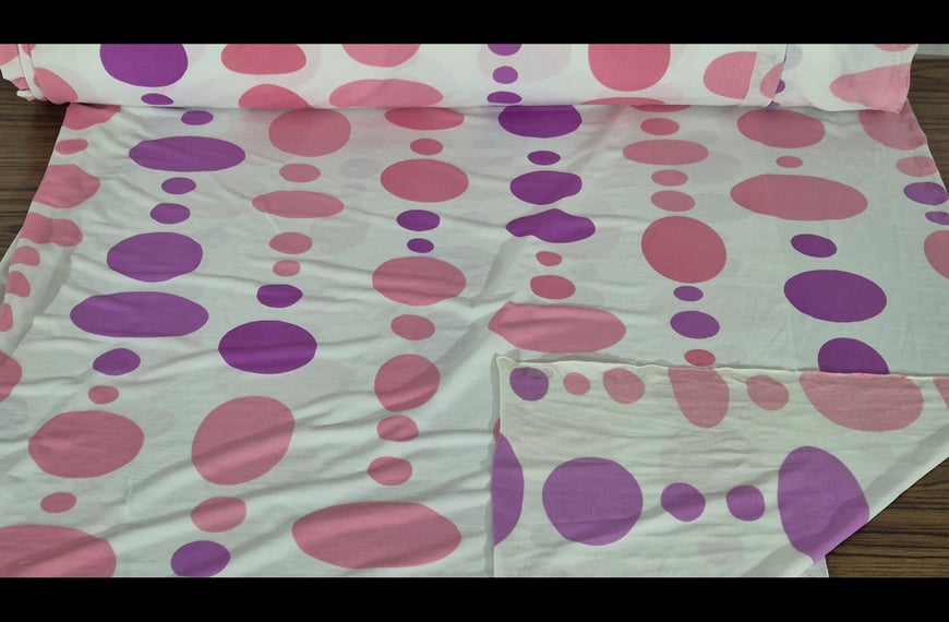 Jersey with Polka Dots Big & Small Acetat Elast Multi-Colored - 150cm
