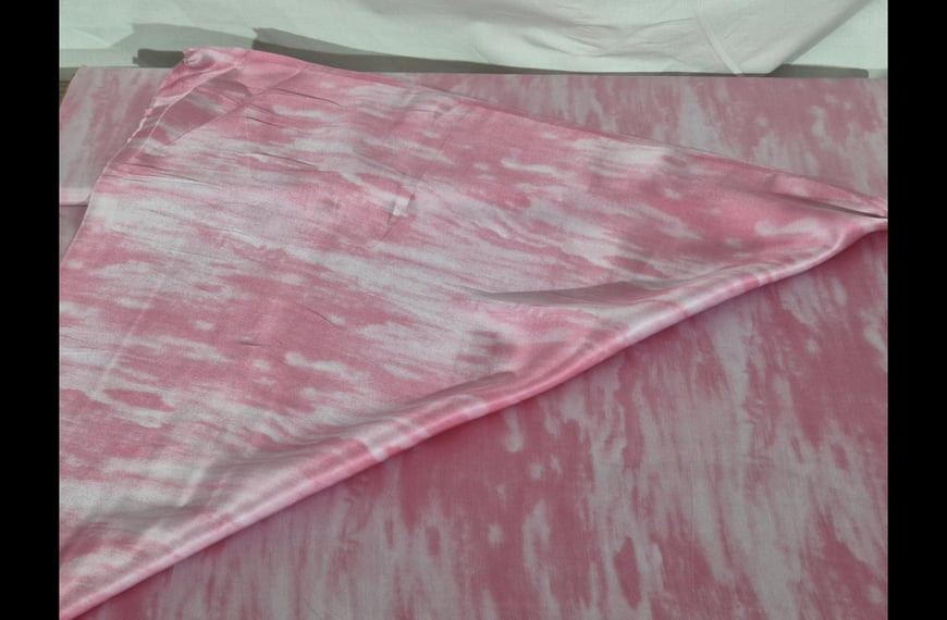 Satin with Shimmering Washed Water-Like Effects Silk Printed - 150cm