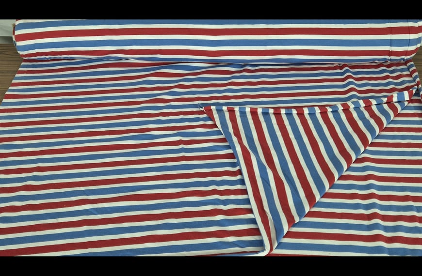 Mako Jersey with Uneven Small Stripes Cotton Elast Multi-Colored - 150cm