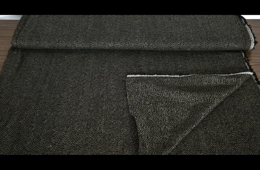 Wool with HerringBone Design Polyester Single-Colored - 150cm