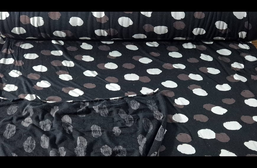 Jersey with Sparse Grey Circles Viscose Elast Multi-Colored - 150cm