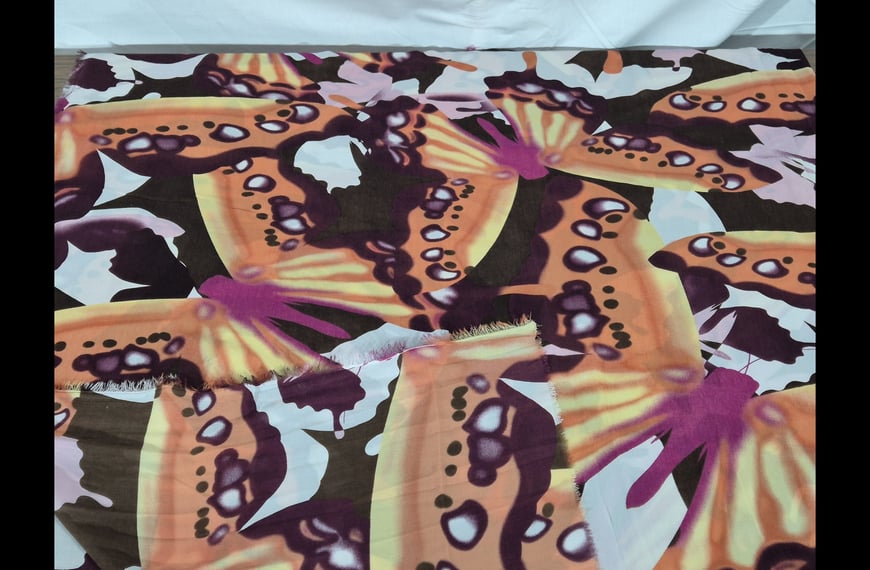 Muslin with Designs like Butterflies Polyester Multi-Colored - 150cm