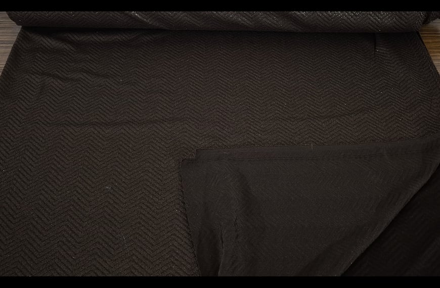 Jersey with Zig-Zag & Golden Thread Polyester Elast Multi-Colored - 150cm