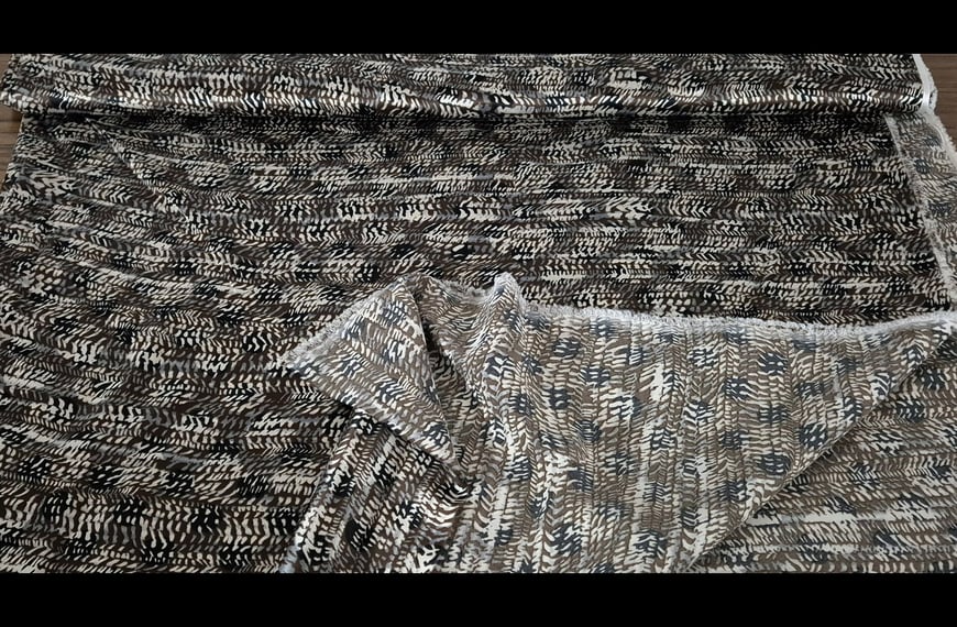 Satin with Snake Pattern & Black Polka Dots Polyester Multi-Colored - 150cm