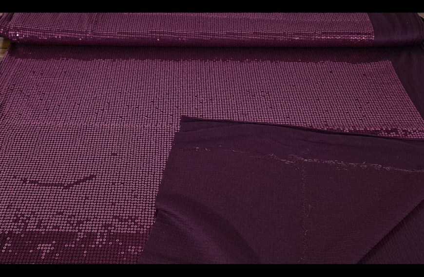 Jersey with Sequin Round Small Polyester Elast Single-Colored - 150cm