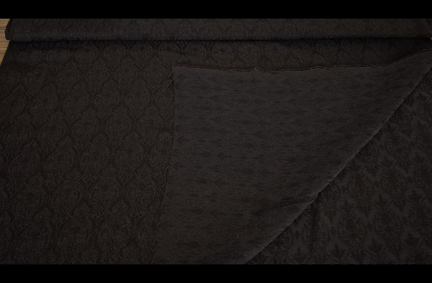 Jacquard with Embossed Rhombuses & Flowers Viscose Acetat Cotton Multi-Colored - 150cm