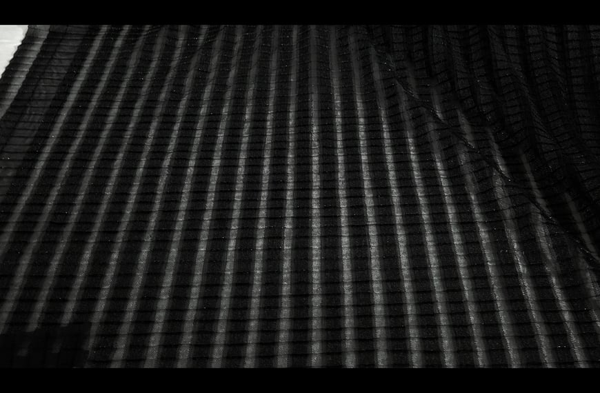 Pleated Metallic with Squares Polyester Multi-Colored - 150cm