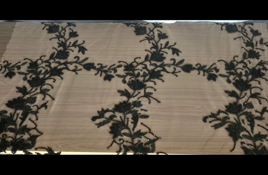 Tulle Embroidered with Sequins Polyester Single-Colored-140cm