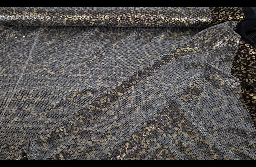 Sequin Tiger Pattern Polyester Elast Multi-Colored - 140cm