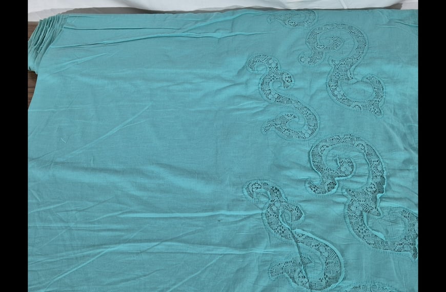 Batiste with Lace in Border Cotton Single-Colored - 140cm
