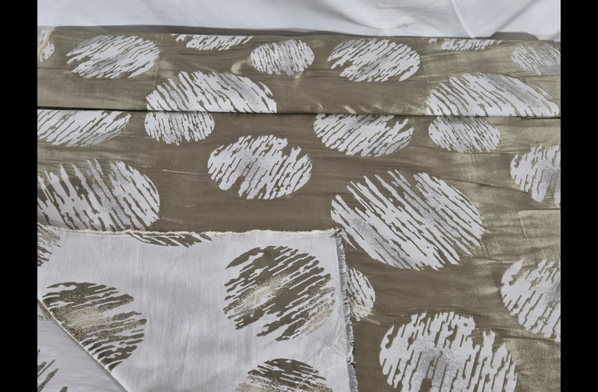 Brocade with White Circles Cotton Polyester Multi-Colored - 150cm