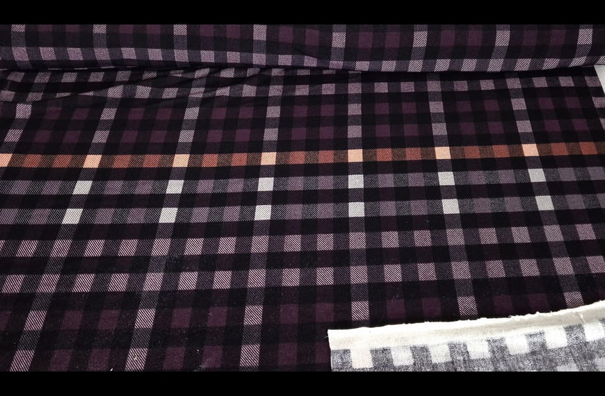 Knitted with Check Pattern Polyester Elast Multi-Colored - 150cm