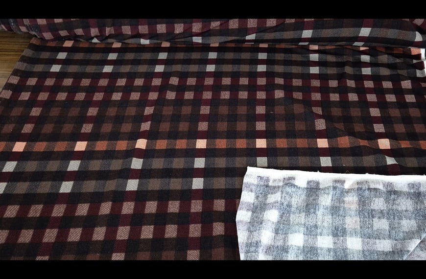 Knit with Small Checkers Polyester Elast Multi-Colored - 150cm