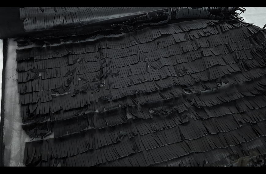 Vinyl with Fringes Polyester Single-Colored - 150cm