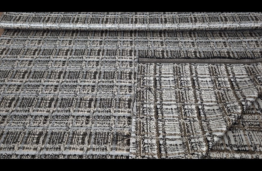 Brocade with Checkers Polyester Cotton Metallic Multi-Colored - 150cm