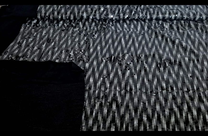 Jersey with Sequin in 2-Color Palette Polyester Elast Multi-Colored - 150cm