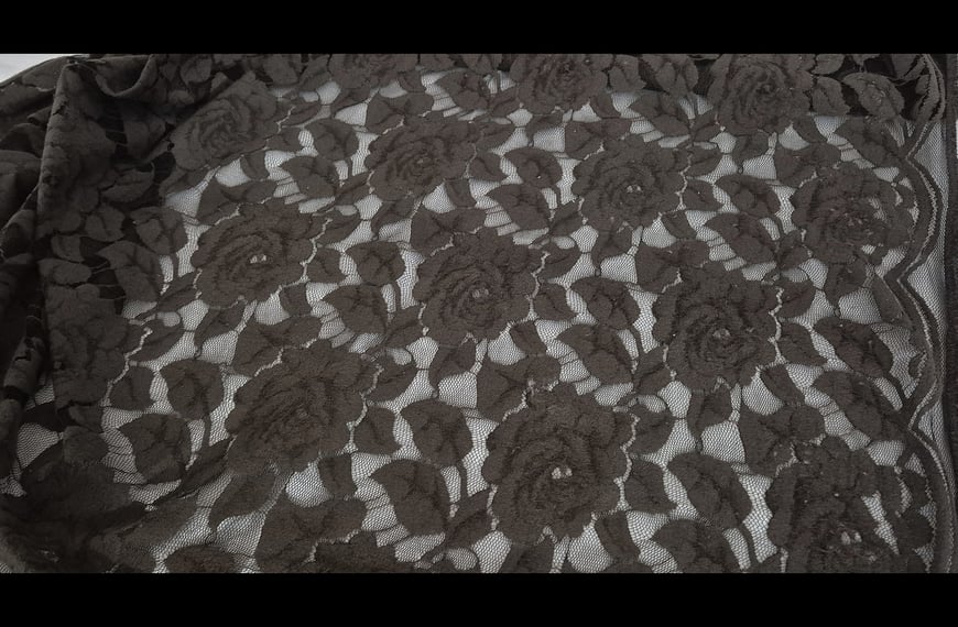 Lace/Tulle with Flowers like Fluff Nylon Polyester Single-Colored - 130cm