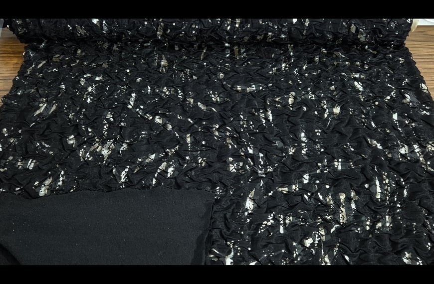 Jersey Crinkled with FoilPolyester Single-Colored - 150cm