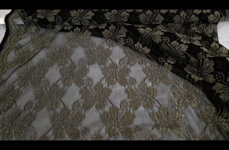 Lace with Flowers Polyester Nylon Single-Colored - 120cm