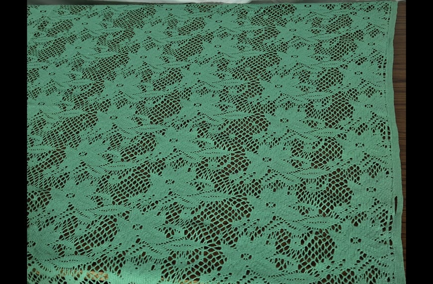 Lace like Mesh with Big Flower Polyester Cotton Single-Colored - 150cm