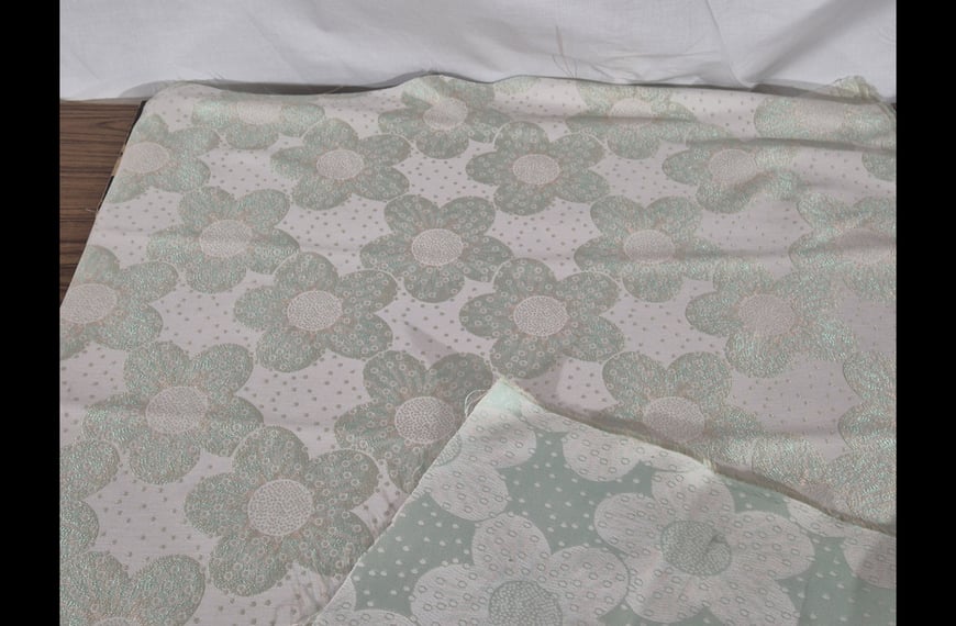 Brocade Embossed with Big Flower Cotton Polyester Acetate Multi-Colored - 140cm