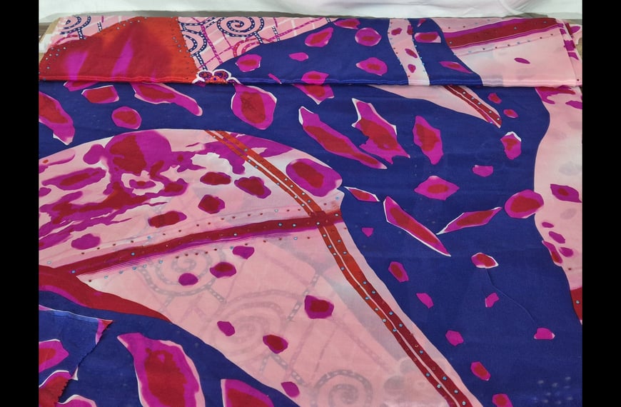 Muslin with Water Patterns like Painting Silk Multi-Colored - 140cm