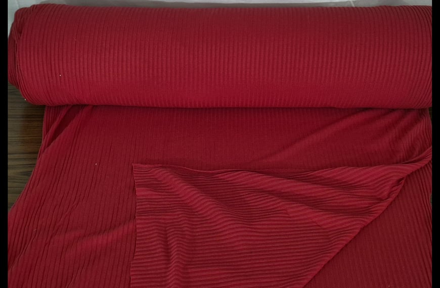 Ribbed with Small Stripes Polyester Acetat Elast Single-Colored - 150cm