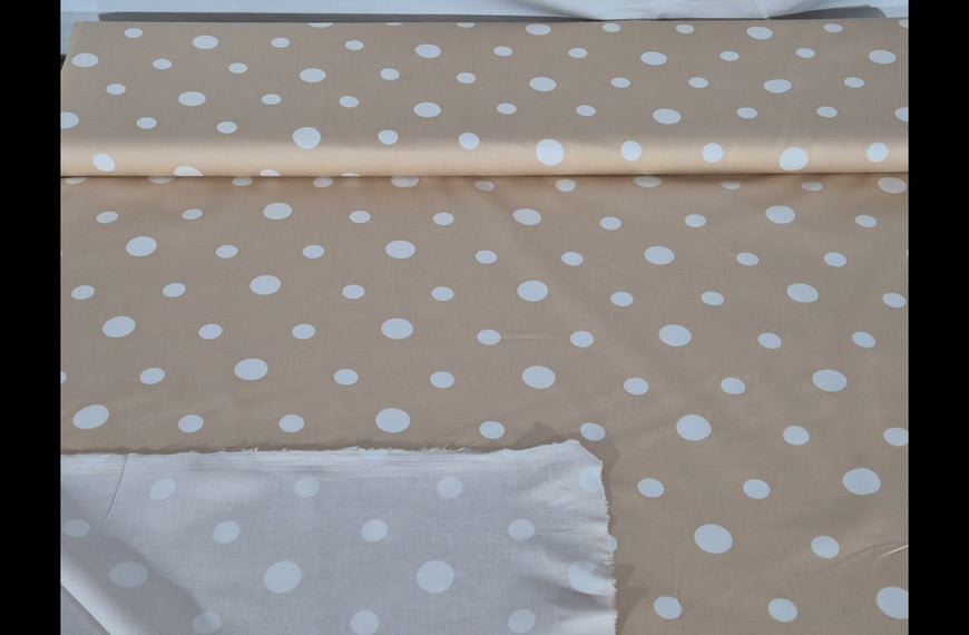 Gabardine with Uneven Medium Polka Dots Cotton Elast Multi-Colored - 150cm