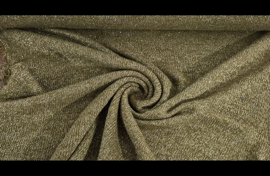 Knit with Golden Metallic Thread Polyester Single-Colored - 150cm