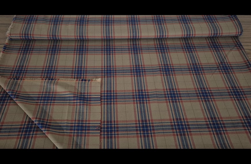 Gabardine with Medium Checkers Pattern Polyester Acetat Elast Multi-Colored - 150cm