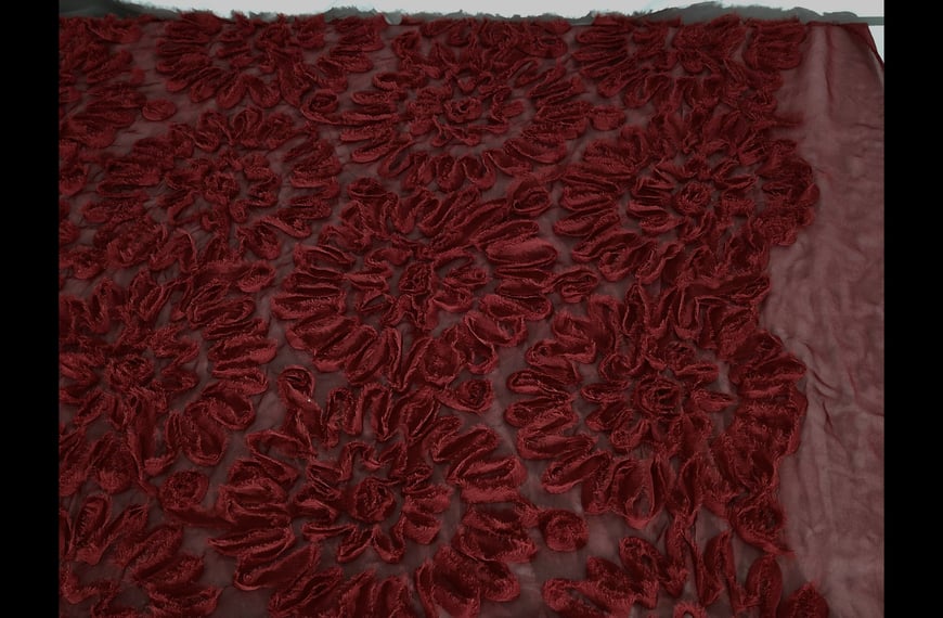 Chiffon Embroidered Polyester Single-Colored-130cm