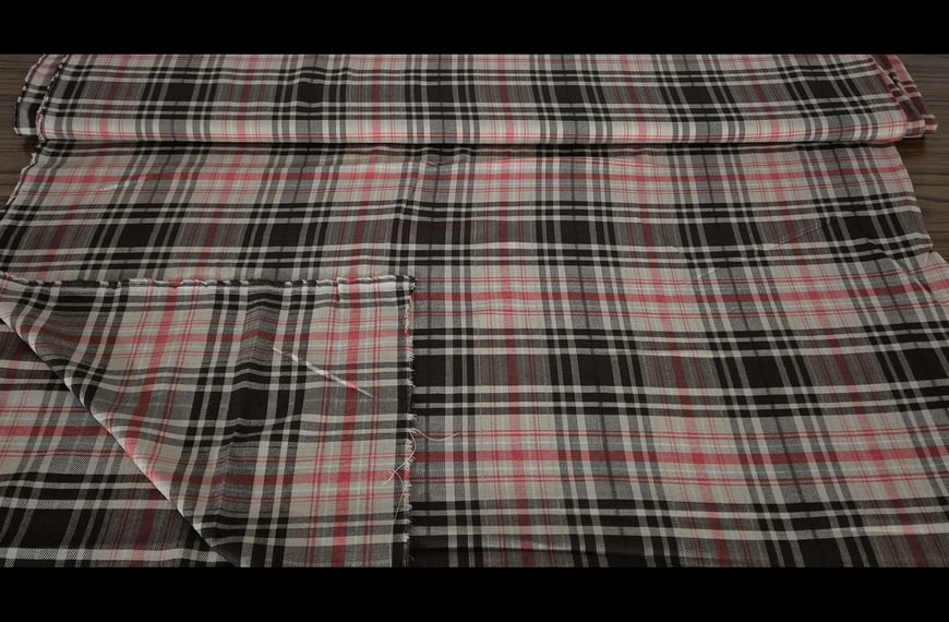 Gabardine with Big Checkers Design Wool Polyester Multi-Colored - 150cm