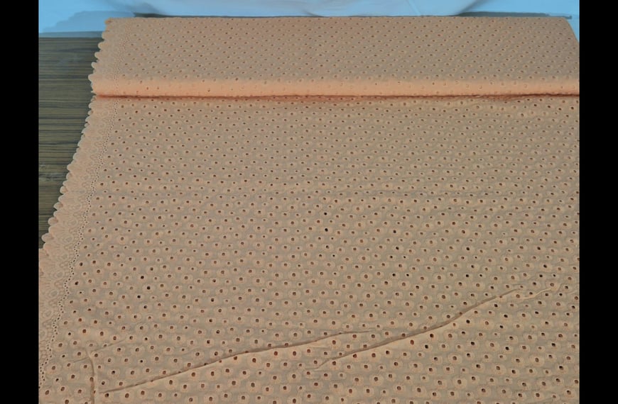 Batiste with Knitted & Border Cotton Single-Colored - 130cm