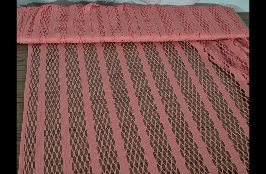 Lace Mesh like Stripe Polyester Single-Colored - 150cm