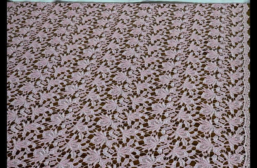 Lace Guipure with Thick Flowers Polyester Multi-Colored - 150cm