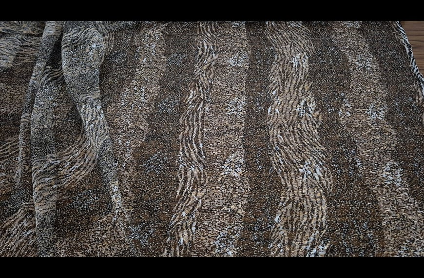 Tulle with Mesh Design like Tiger 100% Polyester Multi-Colored - 150cm