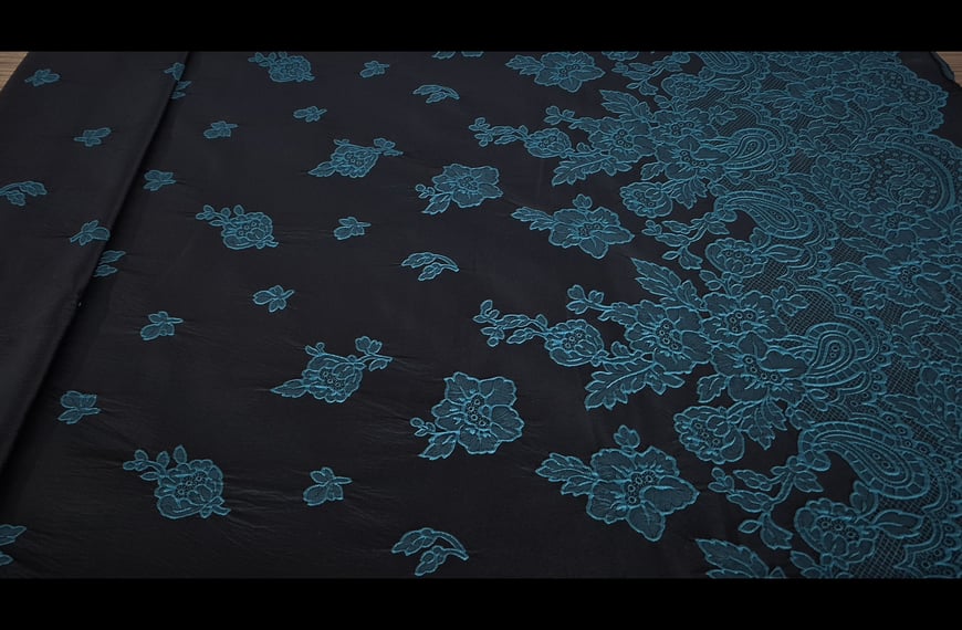 Brocade with Flowers & Border Polyester Multi-Colored - 150cm