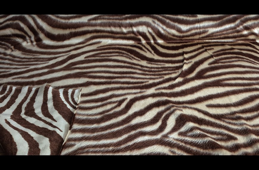 Fur Elastic with Zebra Polyester Multi-Colored - 150cm