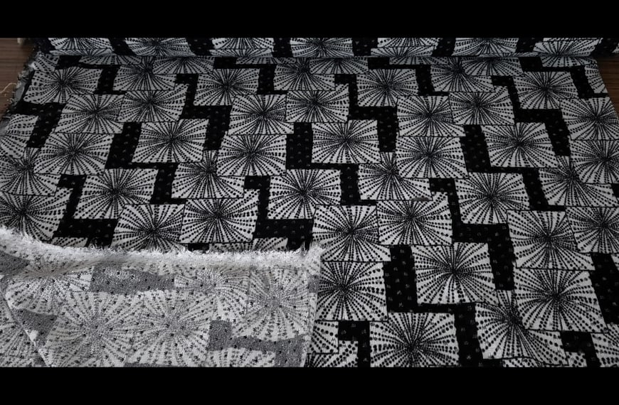 Knit with White Squares & Lurex Polyester Acetat Nylon Elast Multi-Colored - 150cm