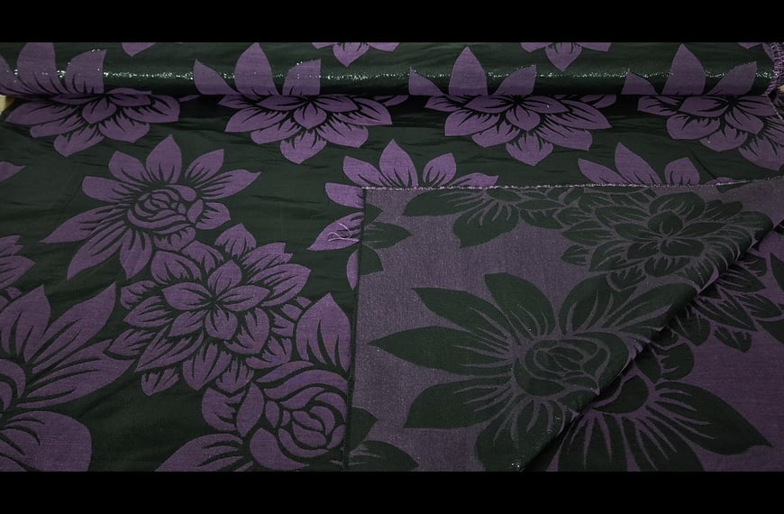 Jacquard with Flowers Viscose Cotton Multi-Colored - 150cm