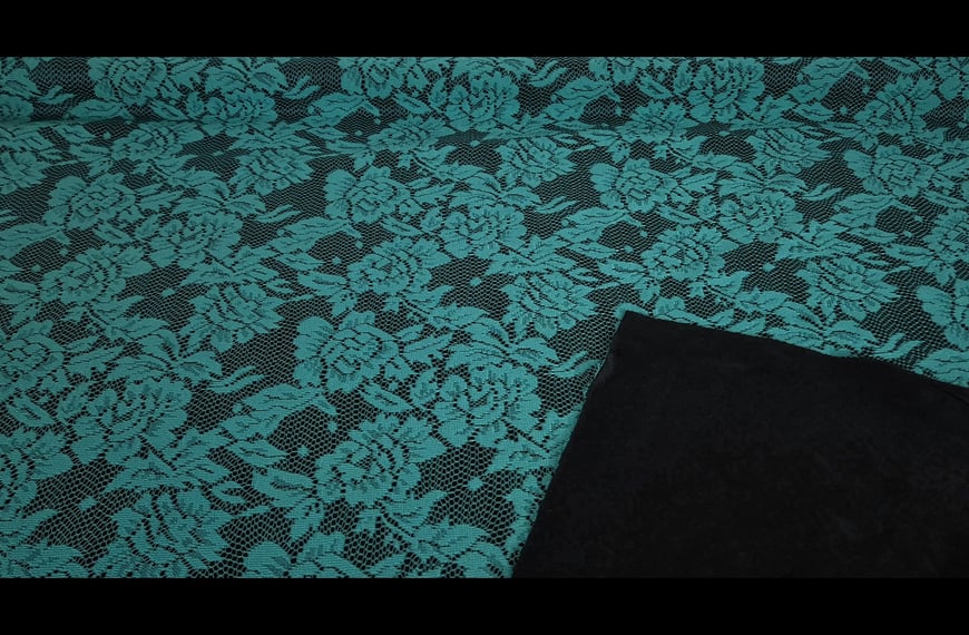 Lace with Flowers & Leaves Polyester Single-Colored - 160cm