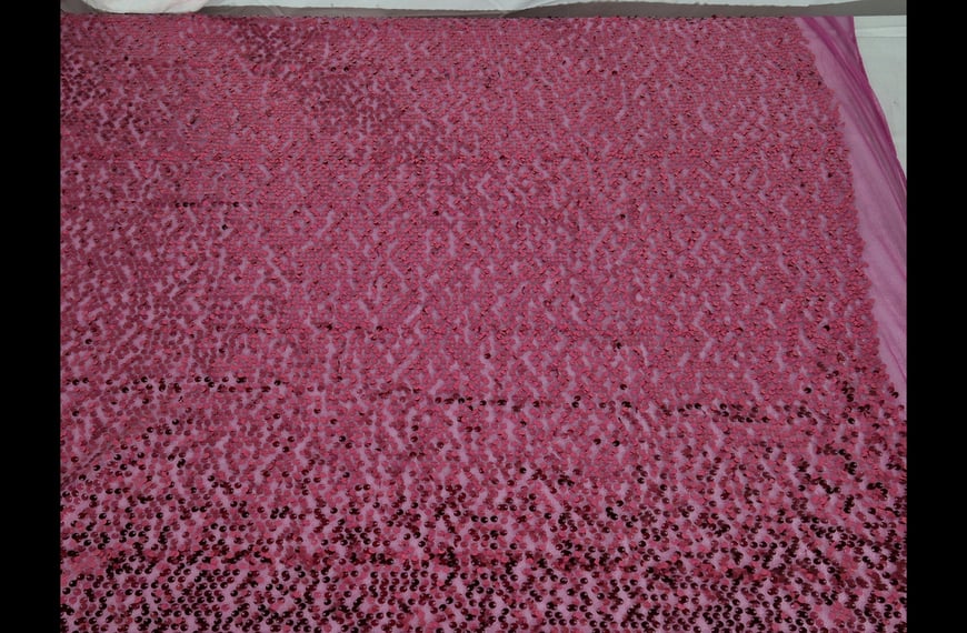 Mesh Tulle with Knitted Sequinces Polyester Single-Colored-150cm