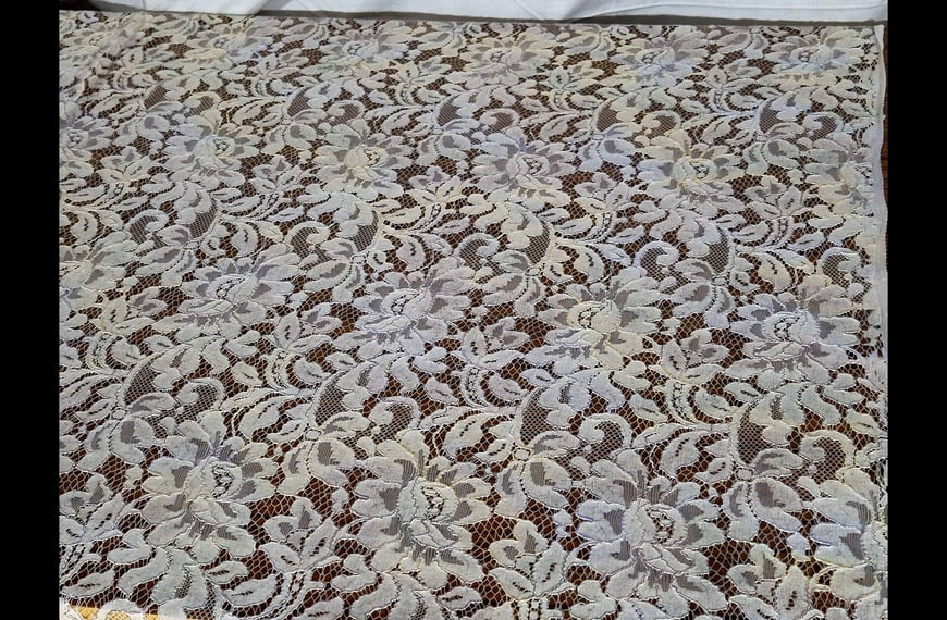 Lace Corded with Flowers Acetat Cotton Polyester Single-Colored - 150cm
