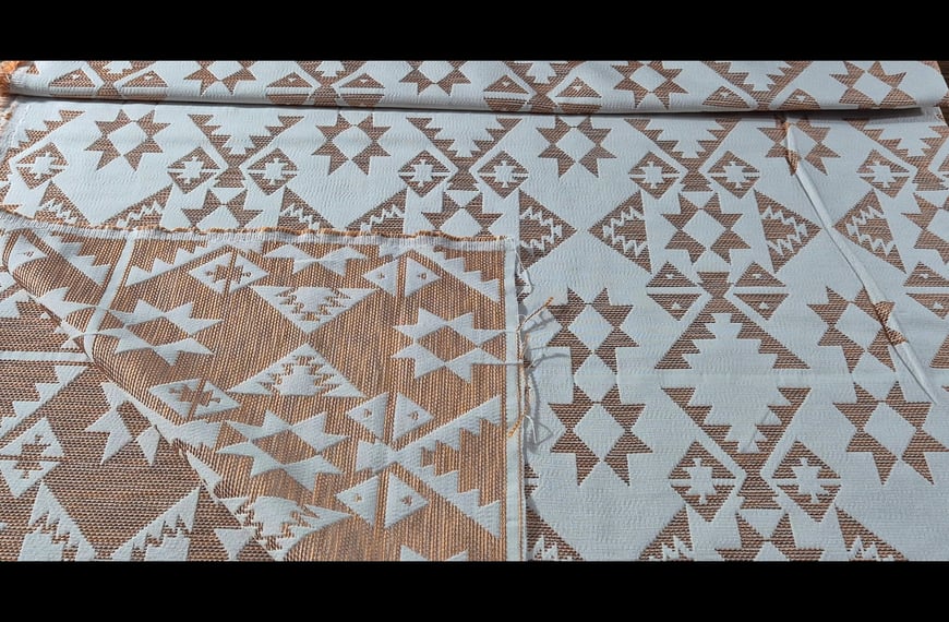 Jacquard with Rhombuses Cotton Polyester Multi-Colored - 140cm