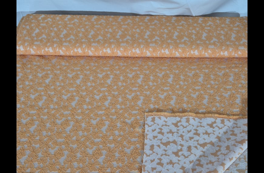 Brocade Embossed with Daisy Polyester Elast Multi-Colored - 140cm