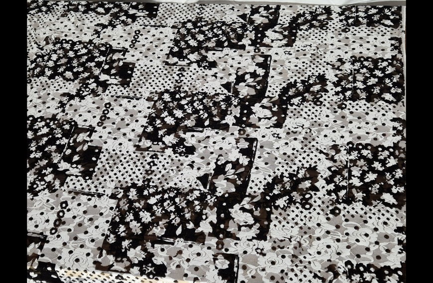 Lace with Flowers Polyester Stretch Multi-Colored-150cm